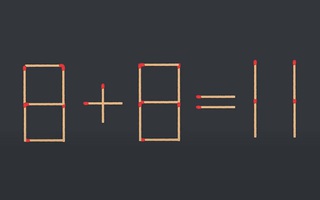 Di chuyển một que diêm để 8-8=11 thành phép tính đúng