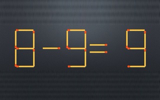 Di chuyển một que diêm để phép tính 8-9=9 thành đúng