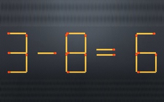 Di chuyển một que diêm để phép tính 3-8=6 thành đúng