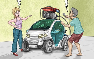 Ô tô điện 'nửa nạc nửa mỡ' thời cúp điện