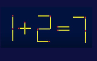 Di chuyển một que diêm để 1+2=7 thành phép tính đúng