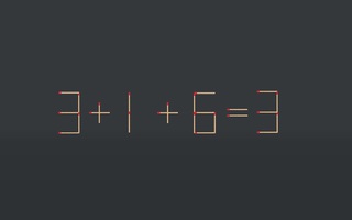 Thử tài IQ: Di chuyển một que diêm để 3+1+6=3 thành phép tính đúng