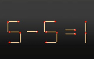 Thử tài IQ: Di chuyển một que diêm để 5-5=1 thành phép tính đúng
