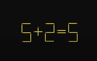 Thử tài IQ: Di chuyển một que diêm để 5+2=5 thành phép tính đúng