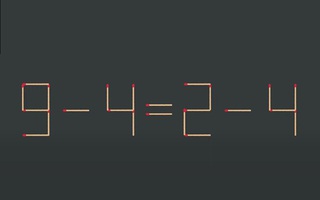 Thử tài IQ: Di chuyển một que diêm để 9-4=2-4 thành phép tính đúng