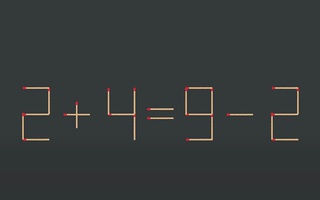 Thử tài IQ: Di chuyển một que diêm để 2+4=9-2 thành phép tính đúng