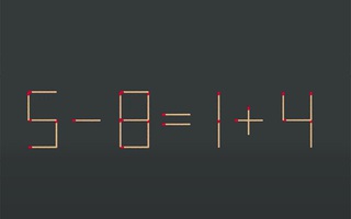 Thử tài IQ: Di chuyển một que diêm để 5-8=1+4 thành phép tính đúng