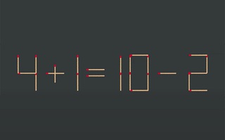 Thử tài IQ: Di chuyển hai que diêm để 4+1=10-2 thành phép tính đúng