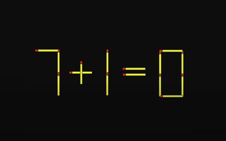 Thử tài IQ: Di chuyển một que diêm để 7+1=0 thành phép tính đúng