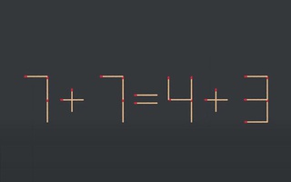 Thử tài IQ: Di chuyển một que diêm để 7+7=4+3 thành phép tính đúng