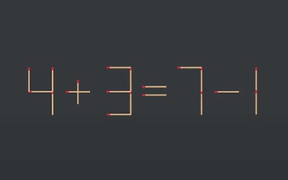 Thử tài IQ: Di chuyển một que diêm để 4+3=7-1 thành phép tính đúng