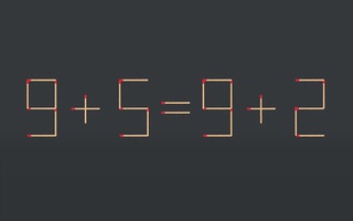 Thử tài IQ: Di chuyển một que diêm để 9+5=9+2 thành phép tính đúng