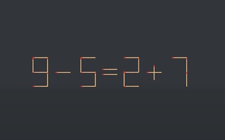 Thử tài IQ: Di chuyển một que diêm để 9-5=2+7 thành phép tính đúng