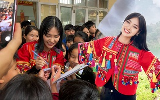 Hoa hậu Nông Thúy Hằng mang Tết sớm đến với dân 'làng Địa Ngục'