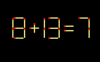 Thử tài IQ: Di chuyển một que diêm để 8+13=7 thành phép tính đúng