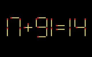 Thử tài IQ: Di chuyển một que diêm để 17+91=14 thành phép tính đúng