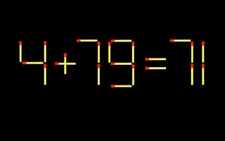 Thử tài IQ: Di chuyển một que diêm để 4+79=71 thành phép tính đúng