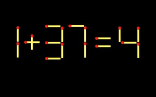 Thử tài IQ: Di chuyển một que diêm để 1+37=4 thành phép tính đúng