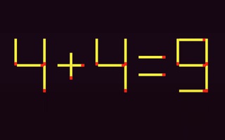 Thử tài IQ: Di chuyển hai que diêm để 4+4=9 thành phép tính đúng