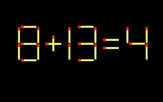 Thử tài IQ: Di chuyển một que diêm để 8+13=4 thành phép tính đúng