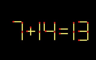 Thử tài IQ: Di chuyển một que diêm để 7+14=13 thành phép tính đúng