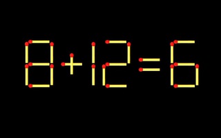 Thử tài IQ: Di chuyển một que diêm để 8+12=6 thành phép tính đúng