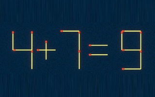 Thử tài IQ: Di chuyển một que diêm để 4+7=9 thành phép tính đúng