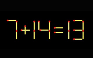 Thử tài IQ: Di chuyển một que diêm để 7+14=13 thành phép tính đúng