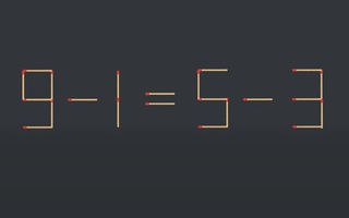 Thử tài IQ: Di chuyển một que diêm để 9-1=5-3 thành phép tính đúng