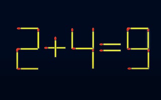 Thử tài IQ: Di chuyển một que diêm để 2+4=9 thành phép tính đúng