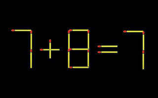 Thử tài IQ: Di chuyển một que diêm để 7+8=7 thành phép tính đúng
