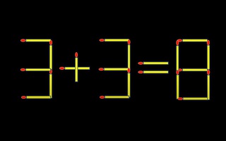 Thử tài IQ: Di chuyển một que diêm để 3+3=8 thành phép tính đúng