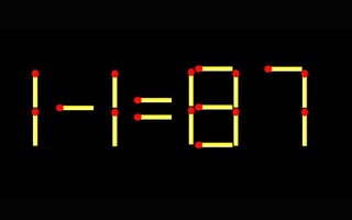 Thử tài IQ: Di chuyển một que diêm để 1-1=87 thành phép tính đúng
