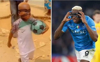 Victor Osimhen 'chi sộp' cho cổ động viên nhí tạo hình giống mình