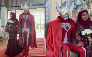 Chú rể 'biến hình' thành Ultraman trong lễ cưới