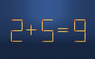 Thử tài IQ: Di chuyển một que diêm để 2+5=9 thành phép tính đúng