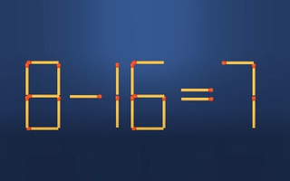 Thử tài IQ: Di chuyển một que diêm để 8-16=7 thành phép tính đúng