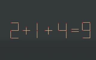 Thử tài IQ: Di chuyển một que diêm để 2+1+4=9 thành phép tính đúng
