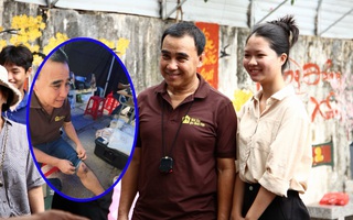 MC Quyền Linh cố gắng ghi hình dù chân đang bị chấn thương