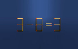 Thử tài IQ: Di chuyển một que diêm để 3-8=3 thành phép tính đúng
