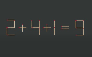 Thử tài IQ: Di chuyển hai que diêm để 2+4+1=9 thành phép tính đúng
