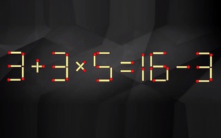 Thử tài IQ: Di chuyển một que diêm để 3+3x5=16-3 thành phép tính đúng