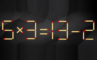 Thử tài IQ: Di chuyển một que diêm để 5x3=13-2 thành phép tính đúng