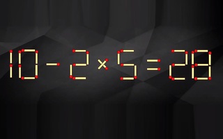 Thử tài IQ: Di chuyển một que diêm để 10-2x5=28 thành phép tính đúng