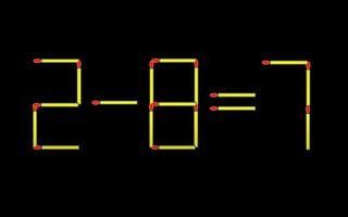 Thử tài IQ: Di chuyển một que diêm để 2-8=7 thành phép tính đúng
