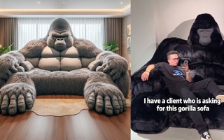 'Pháp sư Trung Hoa' ra mắt sofa hình con khỉ đột giống hệt AI