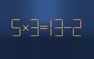 Thử tài IQ: Di chuyển một que diêm để 5x3=13-2 thành phép tính đúng