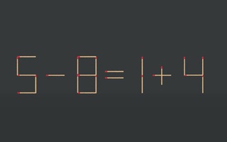 Thử tài IQ: Di chuyển một que diêm để 5-8=1+4 thành phép tính đúng