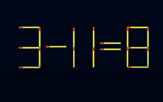 Thử tài IQ: Di chuyển một que diêm để 3-11=8 thành phép tính đúng
