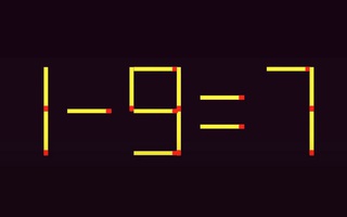 Thử tài IQ: Di chuyển hai que diêm để 1-9=7 thành phép tính đúng
